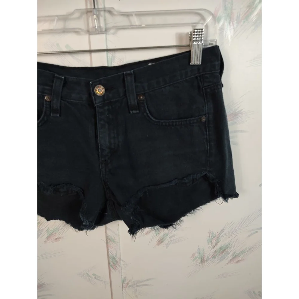 Rag & Bone Black Cut Off Jean Shorts 24 - Picture 3 of 12